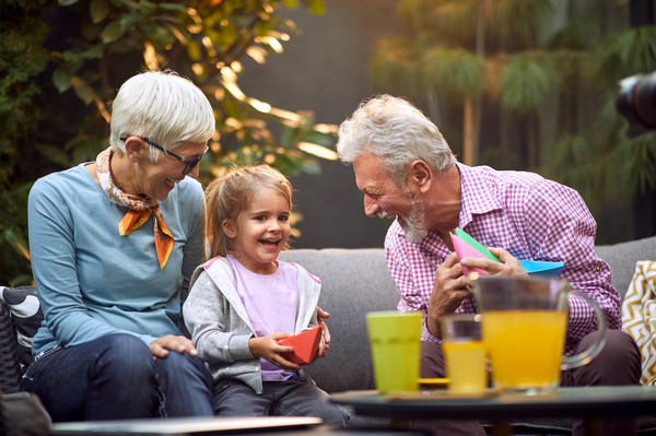 Grandparents with grandchild.