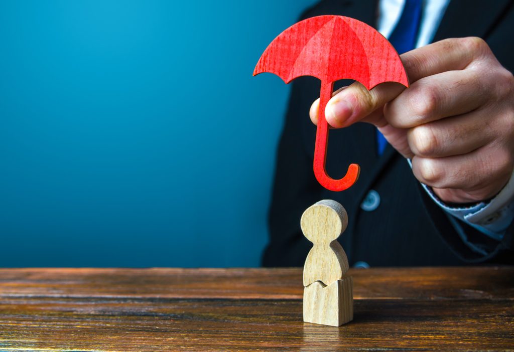 umbrella over a human figure