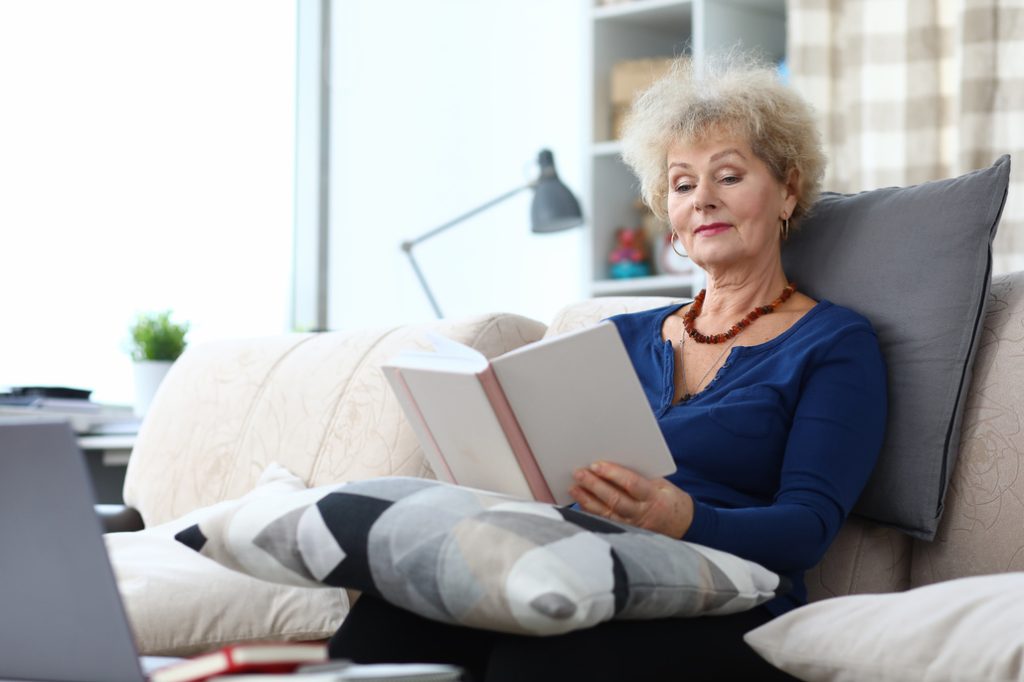 woman reading a book